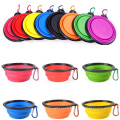 Portable 450ml Personalized Collapsable Water Bowls For Cats Dogs Silicone Collapsible Pet Bowl